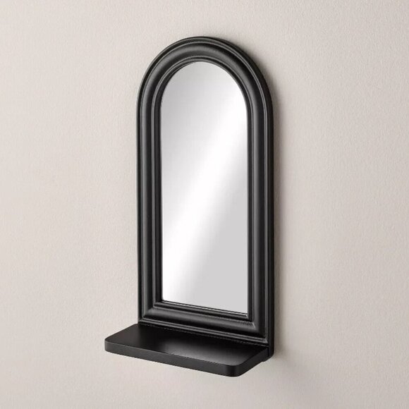 Hearth & Hand Magnolia 17" Wood Framed Wall Mirror with Shelf Black - Target - Picture 3 of 6